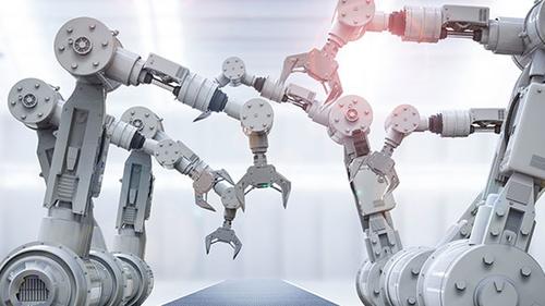 Robotické manipulátory s vláknovými snímači Baumer.
