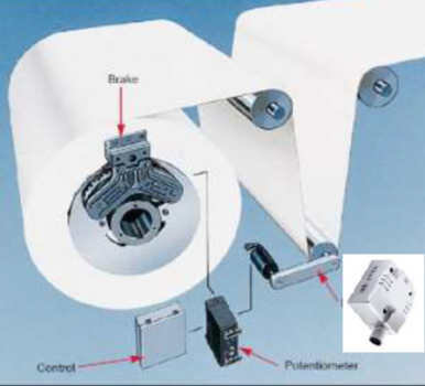 Kontrola nastavení optimálního napnutí materiálu při průchodu strojem.