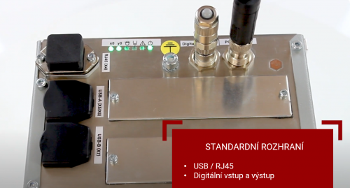 Ve standardním provedení jsou k dispozici rozhraní USB-A, USB-B a Ethernet.