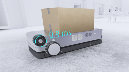 Informace o pohybu, rychlosti a směru autonomních vozíků.