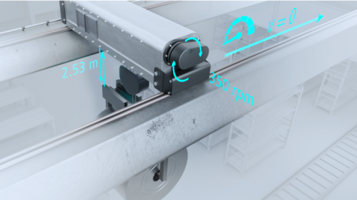 Vnitřní mostový jeřáb.