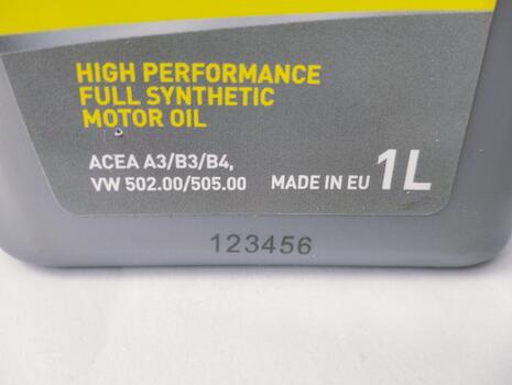 Laserové značení HDPE obalu tmavší než značený povrch.