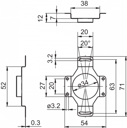 Z119081-MZ-X-01.png - Spring coupling for encoders with ø58 mm housing, hole distance 63 mm (Z 119.082)