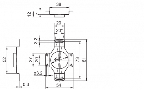 Z119072-MZ-X-01.png - Spring coupling for encoders with ø58 mm housing, hole distance 73 mm (Z 119.072)