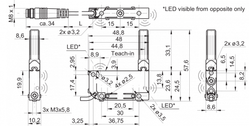 2284-UxDK_09_KS35AD1_Teach.png - UNDK 09G8914/KS35AD1 - Ultrasonic proximity sensors - smallest objects/openings