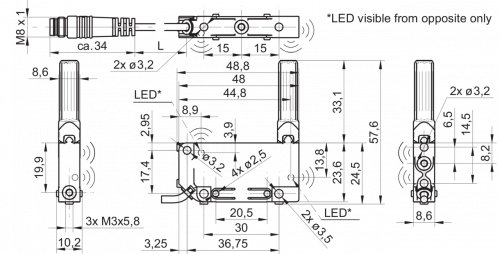 2283-UxDK_09_KS35AD1.png - UNDK 09T9114/KS35AD1 - Ultrasonic distance measuring sensors - smallest objects/openings