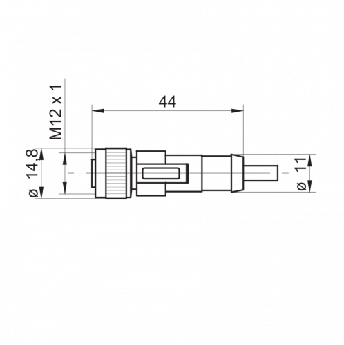 2553-ESG_34SH.png - ESG 34SH0500 - Connector M12, 3 pin, straight, 5 m