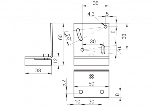 1522-119373.png - Mounting bracket for fine adjustment series 16 - Mounting bracket for fine adjustment series 16