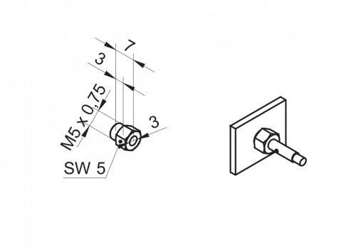 2502-10137021.png - Clamping nut for sensors Ø 3 mm - Clamping nut for sensors Ø 3 mm