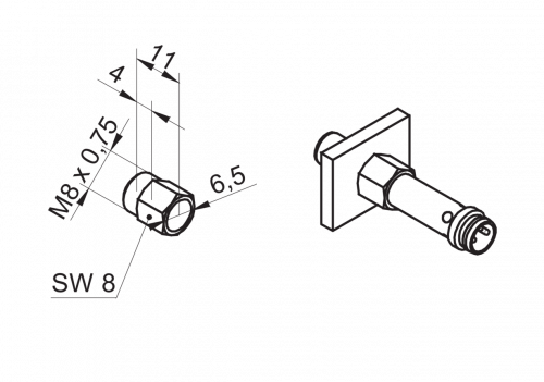 2500-10117742.png - Clamping nut for sensors Ø 6,5 mm - Clamping nut for sensors Ø 6,5 mm