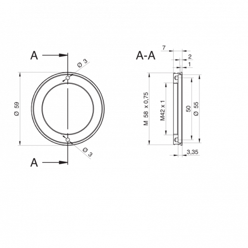 11115200.png - Adapter M58 / M42x1-Mount (9,9 mm)