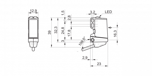 4128-O300_TL_Kabel.png - O300.TL-ZZZZ.72CU - Through beam sensors - miniature