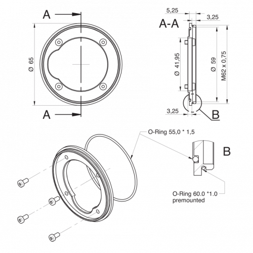 11193125.png - Tube Adapter C M62 hard anodized