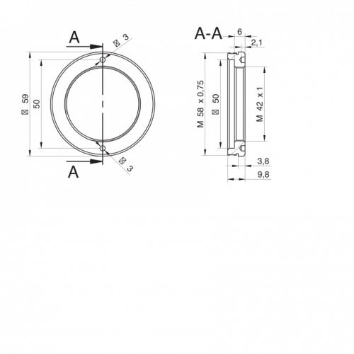 11204598.png - Adapter M58 / M42x1-Mount (16 mm)