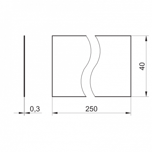 4653-FTDF_040U250.png - FTDF 040U250 - Reflector rectangular 250 x 40 mm