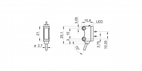 4313-O200_GP-xxxoT.xxxx.png - O200.GP-GW2I.72CV/A014 - Diffuse sensors with background suppression - miniature