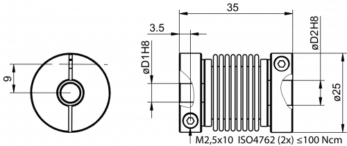 MZ_11261564_11261565.png - Bellows coupling (D1=06 / D2=08)