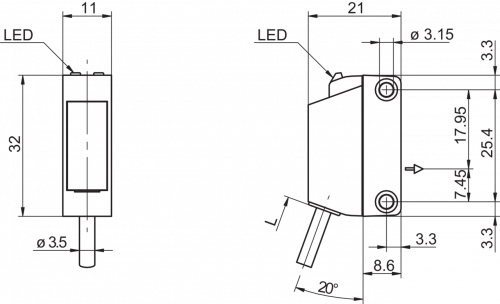 O330.TP_cable_sleeve.png - O330.TP-ZZZZZ.72ZV - Through beam sensors - miniature
