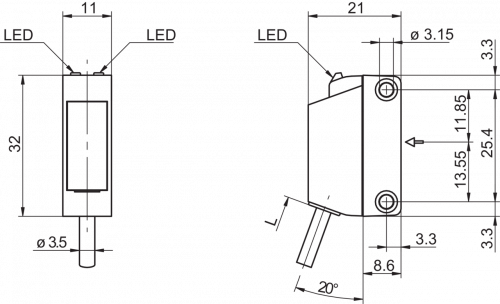 O330.EP_cable_sleeve.png - O330.EP-GDZZZ.72ZV - Through beam sensors - miniature