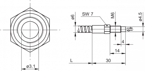 3829-FUF_xxxB1001.png - FUF 050B1001 - Glass fiber optic cable