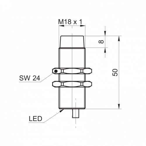 2411-IFRM_18xx3T1_L.png - IFRM 18P13T1/PL - Inductive proximity switch - outdoor and washdown