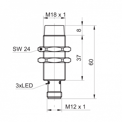 2412-IFRM_18xx3T1_S14L.png - IFRM 18P13T1/S14L - Inductive proximity switch - outdoor and washdown