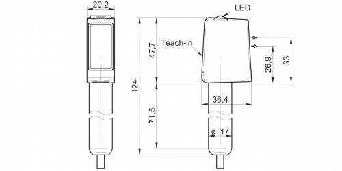 3314-O500H-R.png - O500H.SP-GW1J.PVCK/B005 - SmartReflect Light barriers - hygiene
