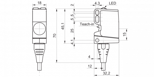 3348-U500_Kabelversion.png - U500.DA0-AA1B.72CU - Ultrasonic distance measuring sensors - standard