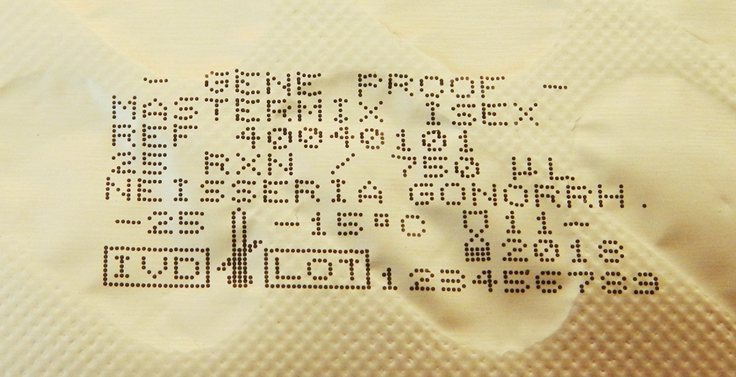 8 řádkové značení na hliníkové folii blistru.