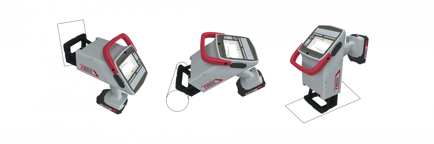 FlyMarker® mini 65/30 touch umožňuje velmi pohodlné značení v kolmém, šikmém či svislém směru.