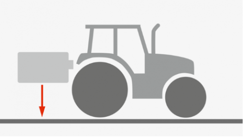 Měření vzdálenosti od země.  Zaboření traktoru, rozpoznání svahu pro prediktivní regulaci otáček motoru.