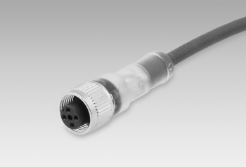 Female connector M12, 4-pin, straight, A-coded, 2 m