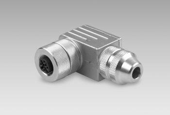 Female connector M12, 5-pin, CAN, angled