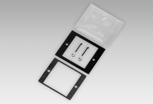 Front panel with transparent protective cover, for socket box 50 x 50 mm (Z 100.02A)