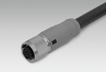 Female connector M12, 12-pin, A-coded, 10 m cable (Z 192.007)