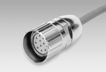 Female connector M23, 12-pin, 10 m cable (Z 130.007)