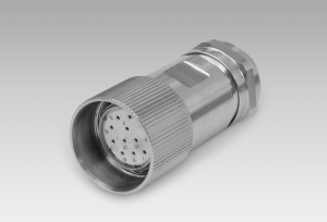 Female connector M23, 12-pin, stainless steel, without cable (Z 189.001)