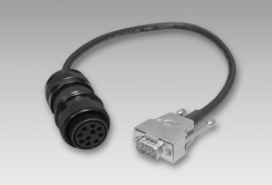 Connection cable HS35P with connector MIL, 10-pin / connector D-SUB, 0.5 m