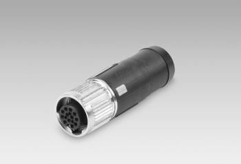 Female connector M12, 12-pin, straight, without cable