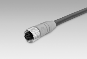 Female connector M12, 8-pin, straight, 2 m cable (Z 174.003)